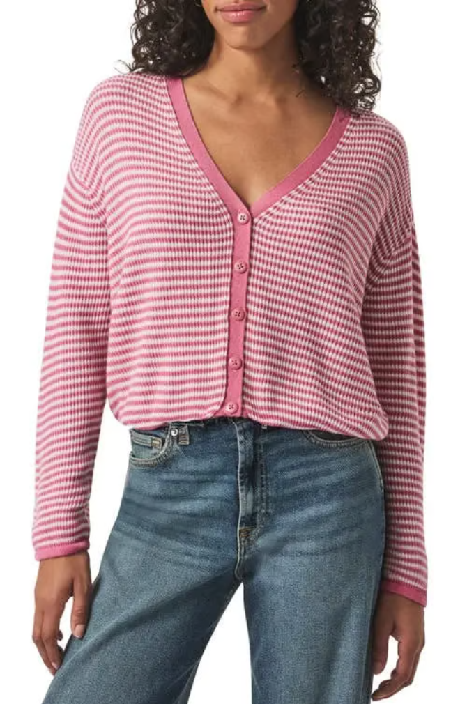 Splendid - Bri Striped Cardigan - Chateau Rose Stripe