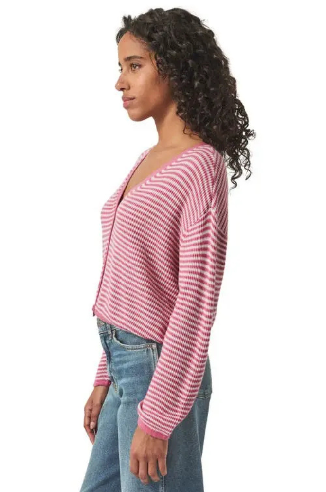 Splendid - Bri Striped Cardigan - Chateau Rose Stripe
