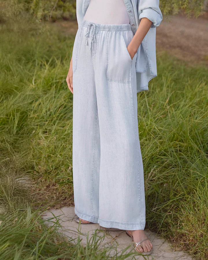Splendid - Angie Palazzo Pant - Bleached Indigo