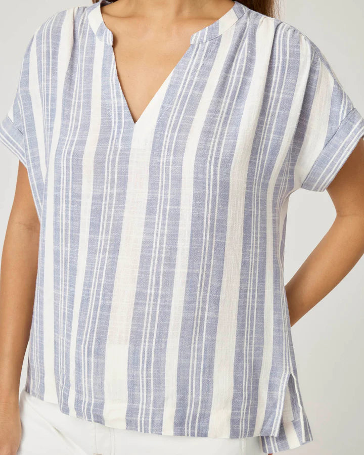 Splendid - Reagan Stripe Blouse - White/Seaport