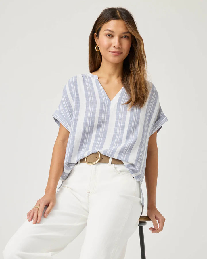 Splendid - Reagan Stripe Blouse - White/Seaport