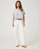 Load image into Gallery viewer, Splendid - Reagan Stripe Blouse - White/Seaport
