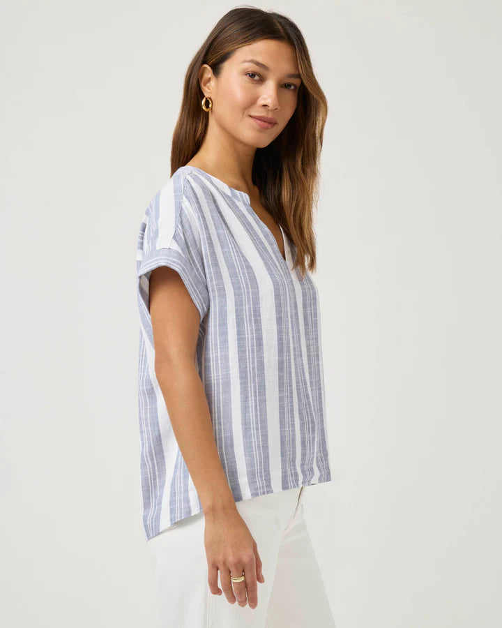 Splendid - Reagan Stripe Blouse - White/Seaport