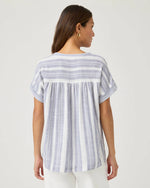 Load image into Gallery viewer, Splendid - Reagan Stripe Blouse - White/Seaport
