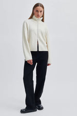 Load image into Gallery viewer, Second Female - Alvera Zip T Neck Knit - Vaporous White
