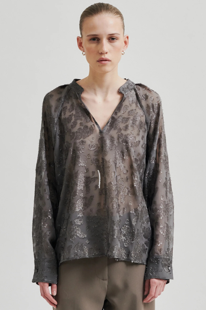 Second Female - Carisa V-Neck Blouse - Iron Gate