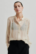 Load image into Gallery viewer, Second Female - Drizzle Lurex Textured Shirt - Pumice Stone
