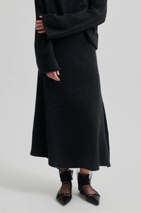Second Female - Neva Knit Skirt - Dark Grey Melange