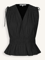 Load image into Gallery viewer, Second Female - Capri Short Sleeve Tie Peplum Top - Black
