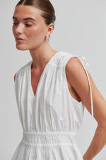 Load image into Gallery viewer, Second Female - Capri Short Sleeve Tie Peplum Top - White
