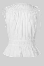 Load image into Gallery viewer, Second Female - Capri Short Sleeve Tie Peplum Top - White
