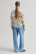 Load image into Gallery viewer, Second Female - Soil Print Twist Front Shirt - Eggnog
