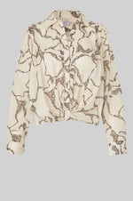 Load image into Gallery viewer, Second Female - Soil Print Twist Front Shirt - Eggnog
