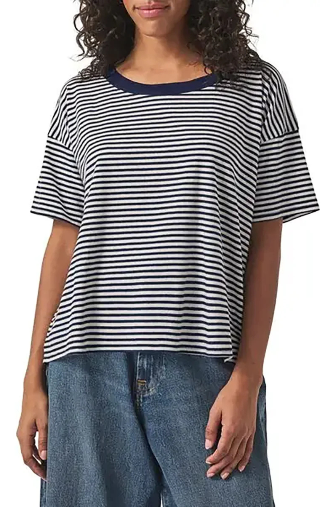 Splendid - Astrid Short Sleeve Tee - Navy Stripe