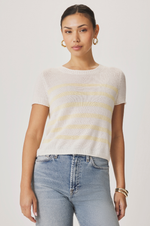 Load image into Gallery viewer, Splendid - Emerson Stripe SS Sweater - Shell/Honeysuckle
