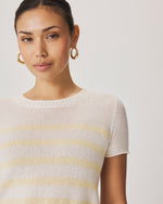 Load image into Gallery viewer, Splendid - Emerson Stripe SS Sweater - Shell/Honeysuckle
