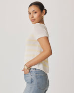 Load image into Gallery viewer, Splendid - Emerson Stripe SS Sweater - Shell/Honeysuckle
