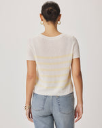 Load image into Gallery viewer, Splendid - Emerson Stripe SS Sweater - Shell/Honeysuckle
