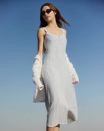 Load image into Gallery viewer, Splendid - Madelyn Stripe Midi Dress - White/Azure

