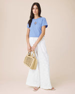 Load image into Gallery viewer, Splendid - Seashell Embroidered Short Sleeve Tee - Azure
