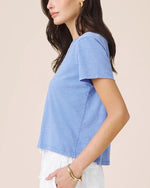 Load image into Gallery viewer, Splendid - Seashell Embroidered Short Sleeve Tee - Azure
