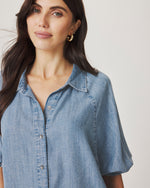 Load image into Gallery viewer, Splendid - Talia Puff Sleeve Indigo Top - Indigo
