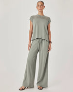 Load image into Gallery viewer, Splendid - Jade Pointelle Sleeveless Top - Eucalyptus
