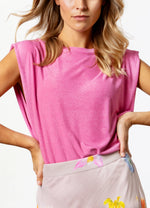 Load image into Gallery viewer, Coster Copenhagen - Top In Lurex Jersey - Bon Bon Pink
