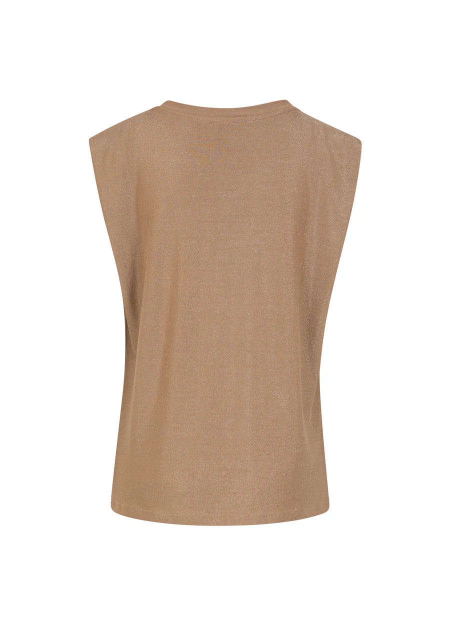 Coster Copenhagen - Top in Lurex Jersey - Warm Sand