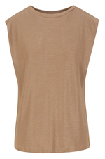 Load image into Gallery viewer, Coster Copenhagen - Top in Lurex Jersey - Warm Sand
