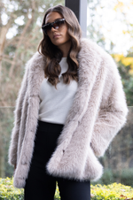 Load image into Gallery viewer, Two T's - Faux Fur Coat - Oat
