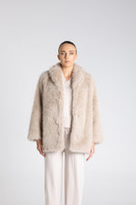 Load image into Gallery viewer, Two T's - Faux Fur Coat - Oat
