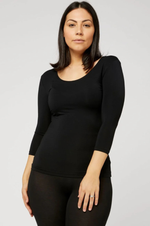 Load image into Gallery viewer, Tani - 3/4 Sleeve Scoop Top - Black
