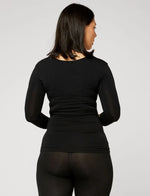 Load image into Gallery viewer, Tani - 3/4 Sleeve Scoop Top - Black

