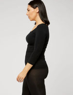 Load image into Gallery viewer, Tani - 3/4 Sleeve Scoop Top - Black
