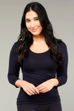 Load image into Gallery viewer, Tani - 3/4 Sleeve Scoop Top - French Navy
