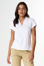Load image into Gallery viewer, Cloth Paper Scissors - The Collared Henley - White

