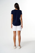 Load image into Gallery viewer, Cloth Paper Scissors - The Shaped Hem Tee - Parisian Navy
