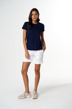 Load image into Gallery viewer, Cloth Paper Scissors - The Shaped Hem Tee - Parisian Navy
