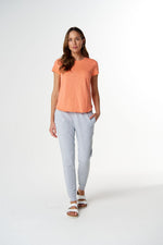 Load image into Gallery viewer, Cloth Paper Scissors - The Shaped Hem Tee - Peach
