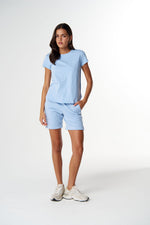 Load image into Gallery viewer, Cloth Paper Scissors - The Shaped Hem Tee - Skyway Blue

