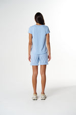 Load image into Gallery viewer, Cloth Paper Scissors - The Shaped Hem Tee - Skyway Blue
