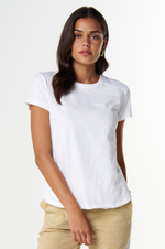 Load image into Gallery viewer, Cloth Paper Scissors - The Shaped Hem Tee - White
