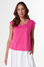 Load image into Gallery viewer, Cloth Paper Scissors - The Stranger V Neck Muscle Tee - Carmine Rose
