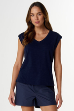 Load image into Gallery viewer, Cloth Paper Scissors - The Stranger V Neck Muscle Tee - Parisian Navy
