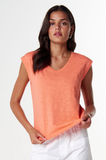 Load image into Gallery viewer, Cloth Paper Scissors - The Stranger V Neck Muscle Tee - Peach
