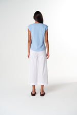 Load image into Gallery viewer, Cloth Paper Scissors - The Stranger V Neck Muscle Tee - Skyway Blue

