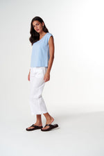 Load image into Gallery viewer, Cloth Paper Scissors - The Stranger V Neck Muscle Tee - Skyway Blue
