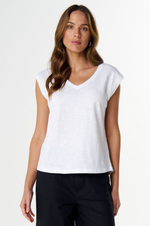 Load image into Gallery viewer, Cloth Paper Scissors - The Stranger V Neck Muscle Tee - White
