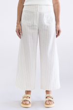 Load image into Gallery viewer, Two T's - Amelia Stripe 7/8 Wide Leg Pant - Straw White
